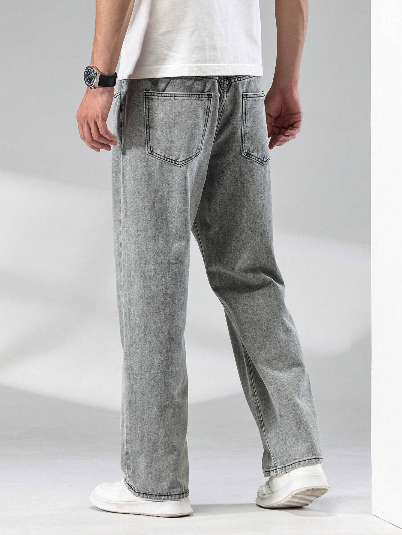 Manfinity Hypemode Men\ Solid Straight Leg Jeans