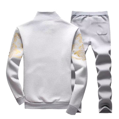 Tracksuits Men Sporting Gyms Set Casual Outfit Hoodies + Pants 2Pcs Men'S Clothing Bodybuilding Male Zipper Sweat Suit