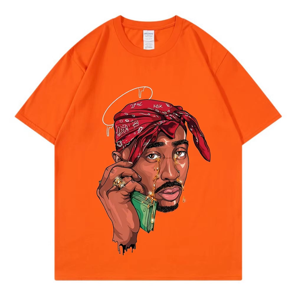 Tupac New Vintage T-Shirt Hip Hop Pop Music Singer 100% Cotton Men T Shirt New Tee Tshirt Womens Tops 90S Rap Unisex Streetwear