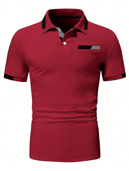 Manfinity Homme Men'S Color Block Polo Shirt