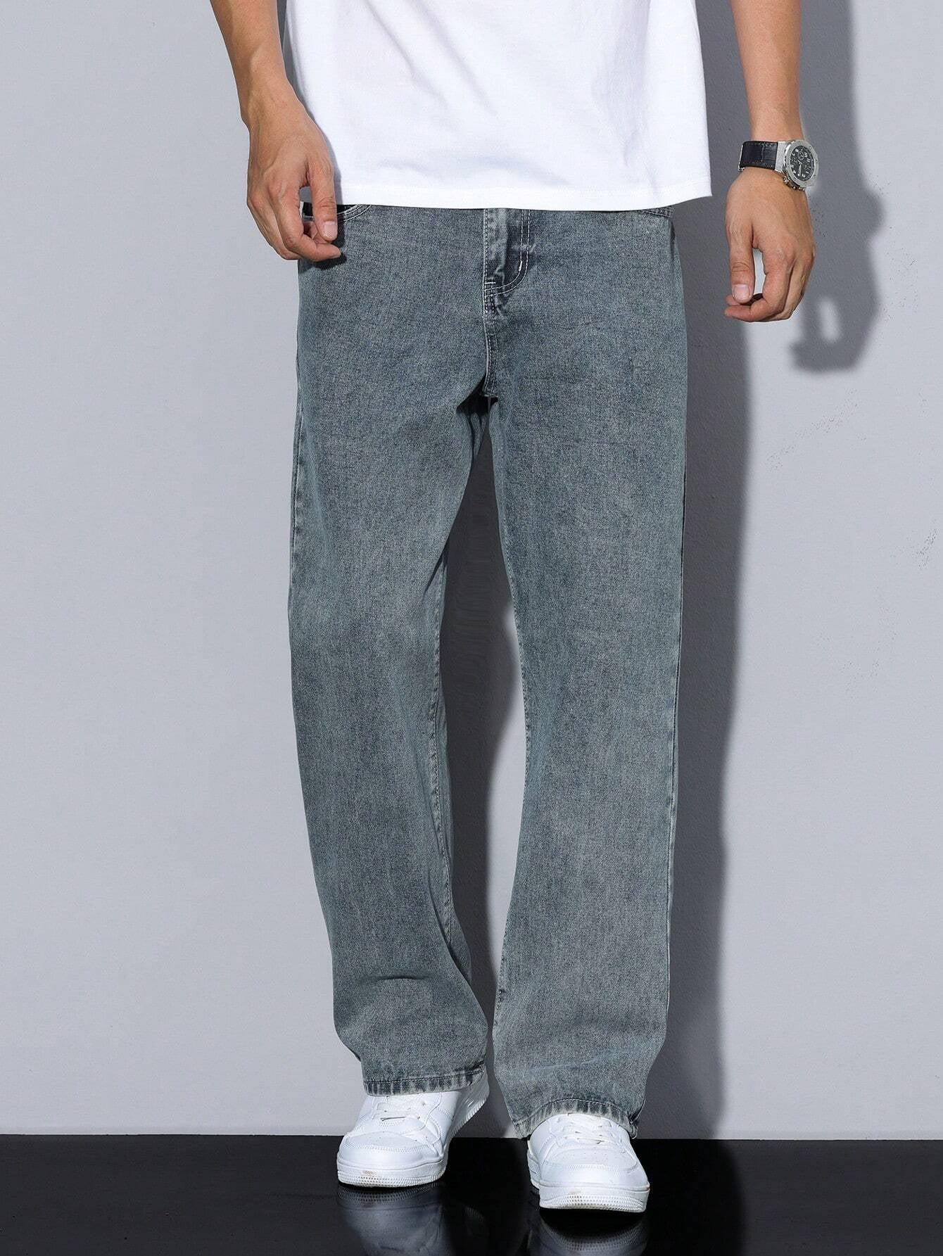 Manfinity Hypemode Men\ Solid Straight Leg Jeans