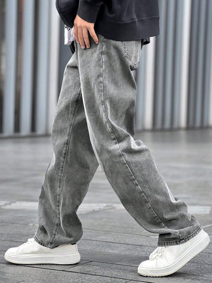 Manfinity Hypemode Men\ Solid Straight Leg Jeans