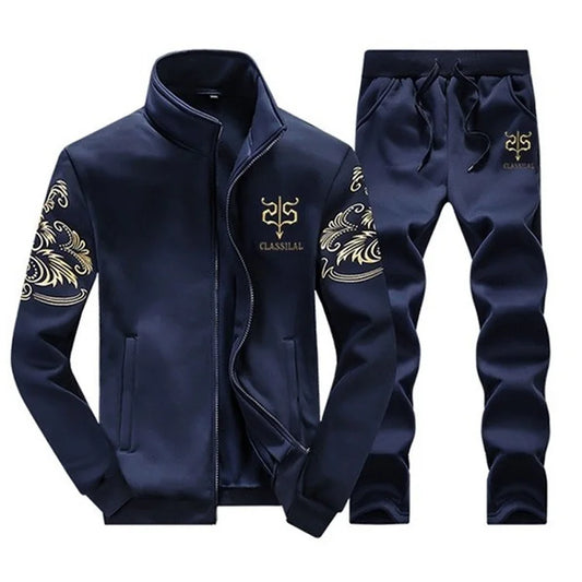 Tracksuits Men Sporting Gyms Set Casual Outfit Hoodies + Pants 2Pcs Men'S Clothing Bodybuilding Male Zipper Sweat Suit