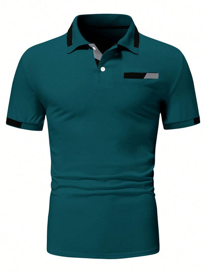 Manfinity Homme Men'S Color Block Polo Shirt