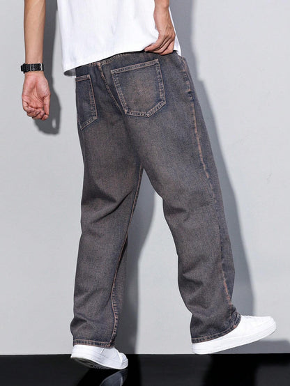 Manfinity Hypemode Men\ Solid Straight Leg Jeans