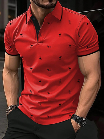 Manfinity RSRT Men'S Short Sleeve Printed Polo Shirt