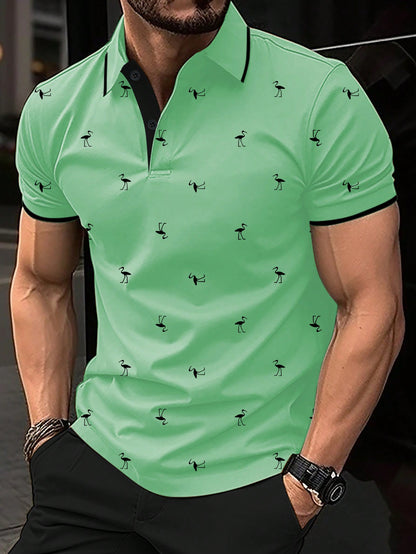 Manfinity RSRT Men'S Short Sleeve Printed Polo Shirt