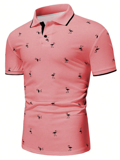 Manfinity RSRT Men'S Short Sleeve Printed Polo Shirt