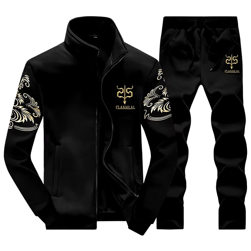 Tracksuits Men Sporting Gyms Set Casual Outfit Hoodies + Pants 2Pcs Men'S Clothing Bodybuilding Male Zipper Sweat Suit