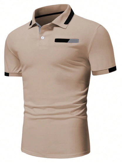 Manfinity Homme Men'S Color Block Polo Shirt