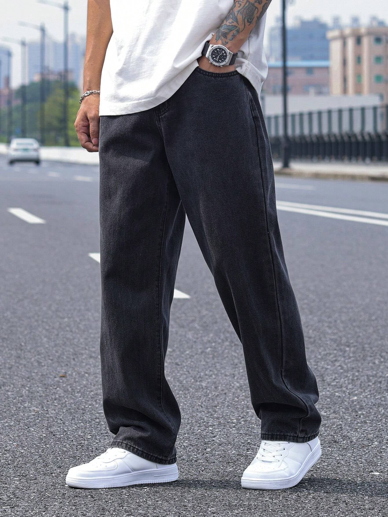 Manfinity Hypemode Men\ Solid Straight Leg Jeans