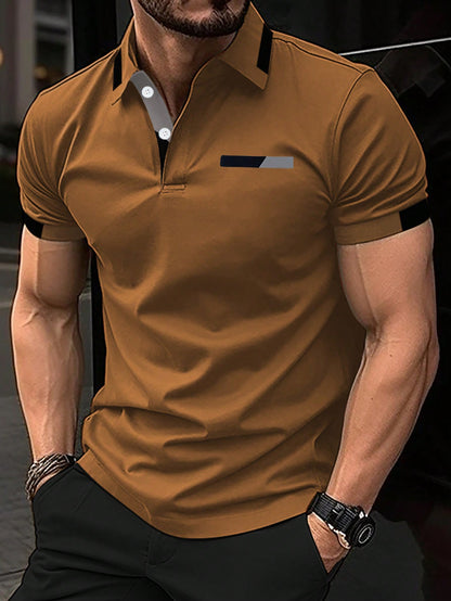 Manfinity Homme Men'S Color Block Polo Shirt