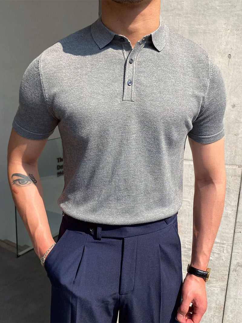 Summer Men Fashion Polo Shirts Short Sleeve Turn-Down Collar Patchwork Casual Polos Mens Clothing Male Tops Pullover Streetwear