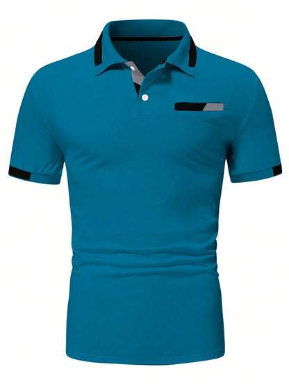 Manfinity Homme Men'S Color Block Polo Shirt