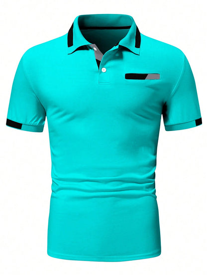 Manfinity Homme Men'S Color Block Polo Shirt