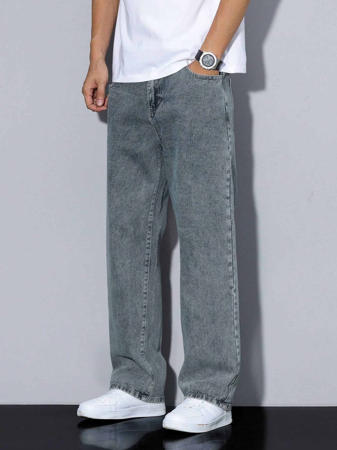 Manfinity Hypemode Men\ Solid Straight Leg Jeans