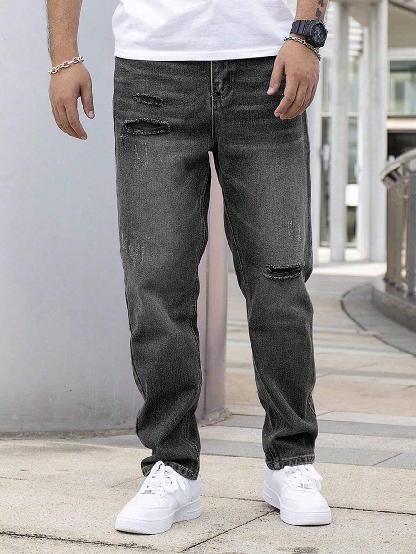 Men Solid Ripped Jeans