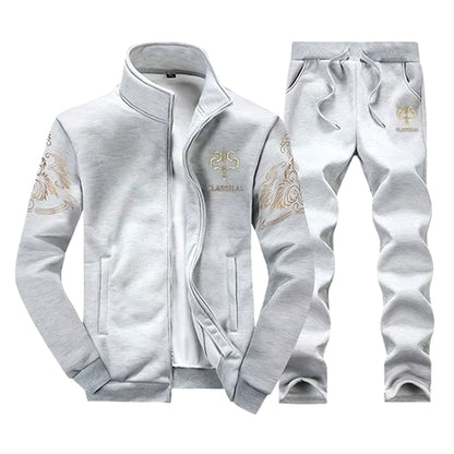 Tracksuits Men Sporting Gyms Set Casual Outfit Hoodies + Pants 2Pcs Men'S Clothing Bodybuilding Male Zipper Sweat Suit