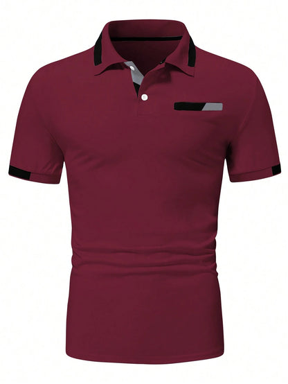 Manfinity Homme Men'S Color Block Polo Shirt