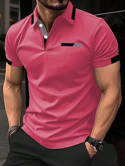 Manfinity Homme Men'S Color Block Polo Shirt