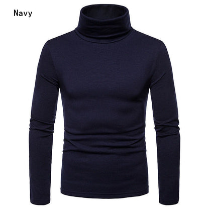 Autumn Winter Mens Turtleneck Sweaters Casual Thermal Long Sleeve Slim Fit Pullovers Stretch Basic Tops Sweatshirt Jumper Tshirt