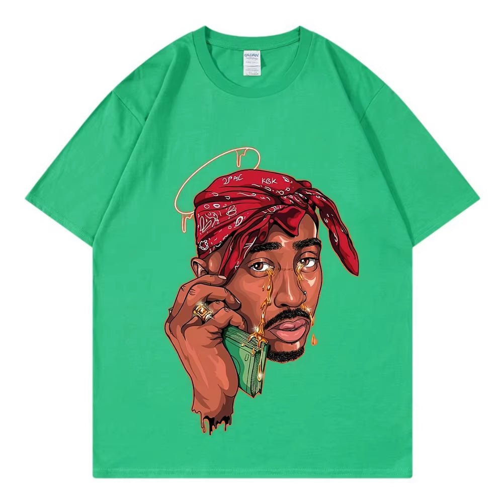 Tupac New Vintage T-Shirt Hip Hop Pop Music Singer 100% Cotton Men T Shirt New Tee Tshirt Womens Tops 90S Rap Unisex Streetwear