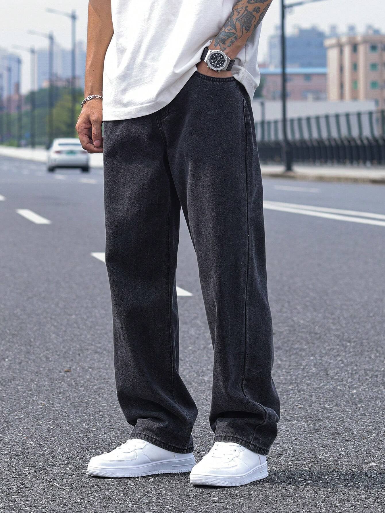 Manfinity Hypemode Men\ Solid Straight Leg Jeans