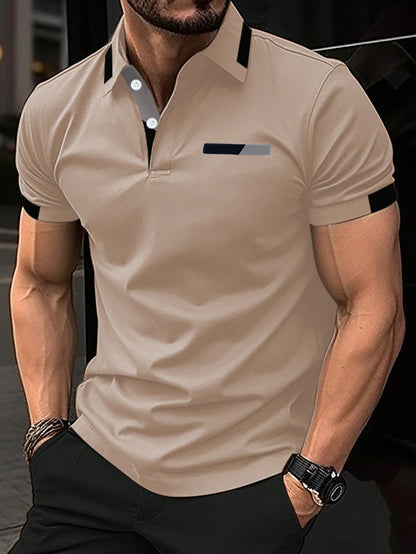 Manfinity Homme Men'S Color Block Polo Shirt