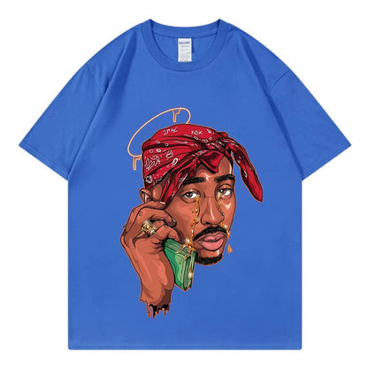 Tupac New Vintage T-Shirt Hip Hop Pop Music Singer 100% Cotton Men T Shirt New Tee Tshirt Womens Tops 90S Rap Unisex Streetwear