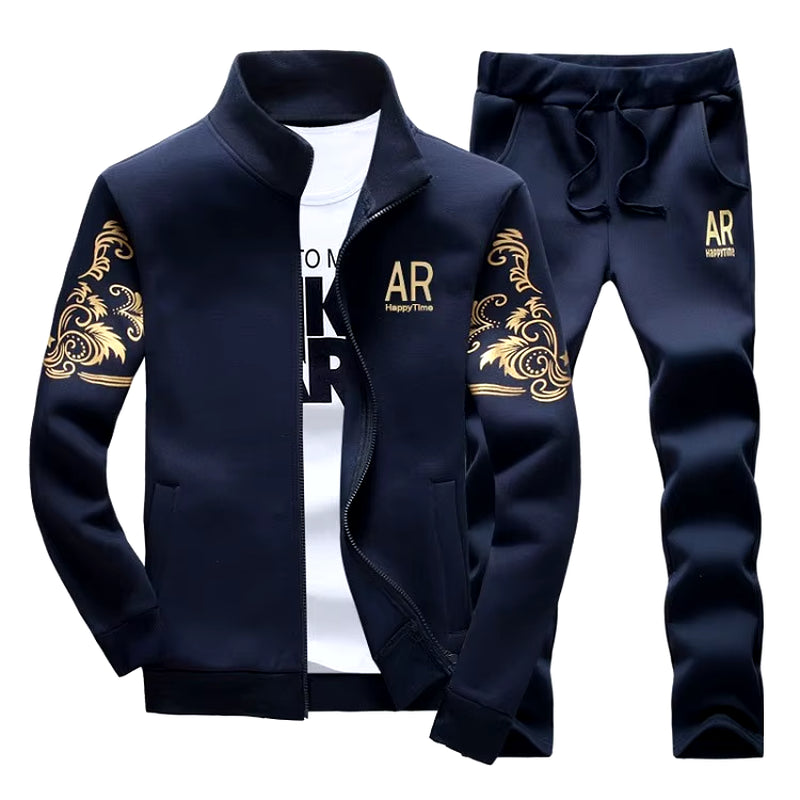 Tracksuits Men Sporting Gyms Set Casual Outfit Hoodies + Pants 2Pcs Men'S Clothing Bodybuilding Male Zipper Sweat Suit