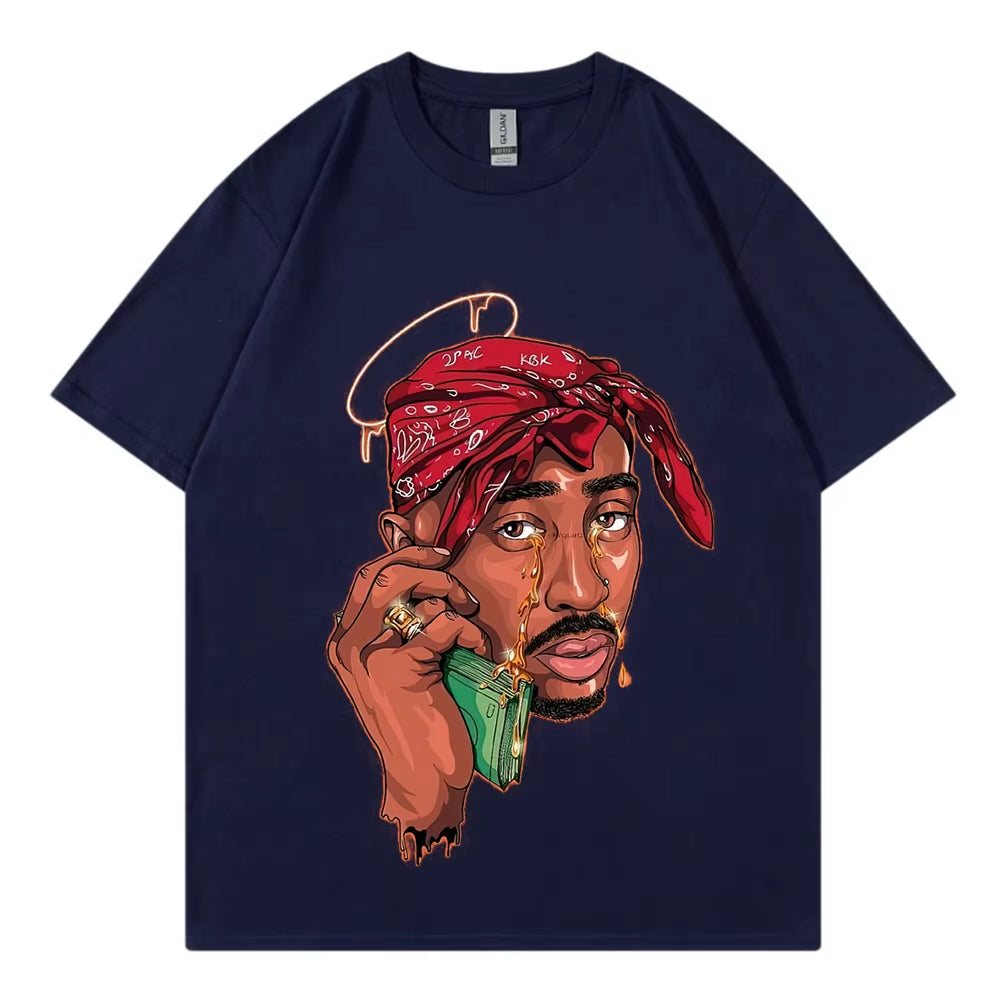 Tupac New Vintage T-Shirt Hip Hop Pop Music Singer 100% Cotton Men T Shirt New Tee Tshirt Womens Tops 90S Rap Unisex Streetwear