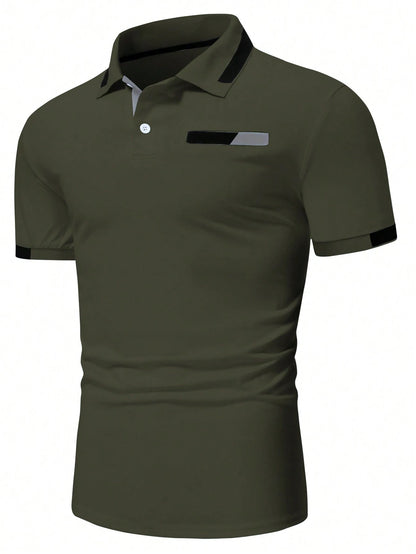 Manfinity Homme Men'S Color Block Polo Shirt