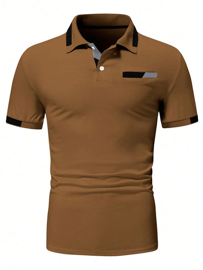 Manfinity Homme Men'S Color Block Polo Shirt