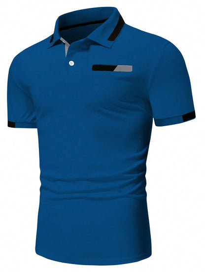 Manfinity Homme Men'S Color Block Polo Shirt