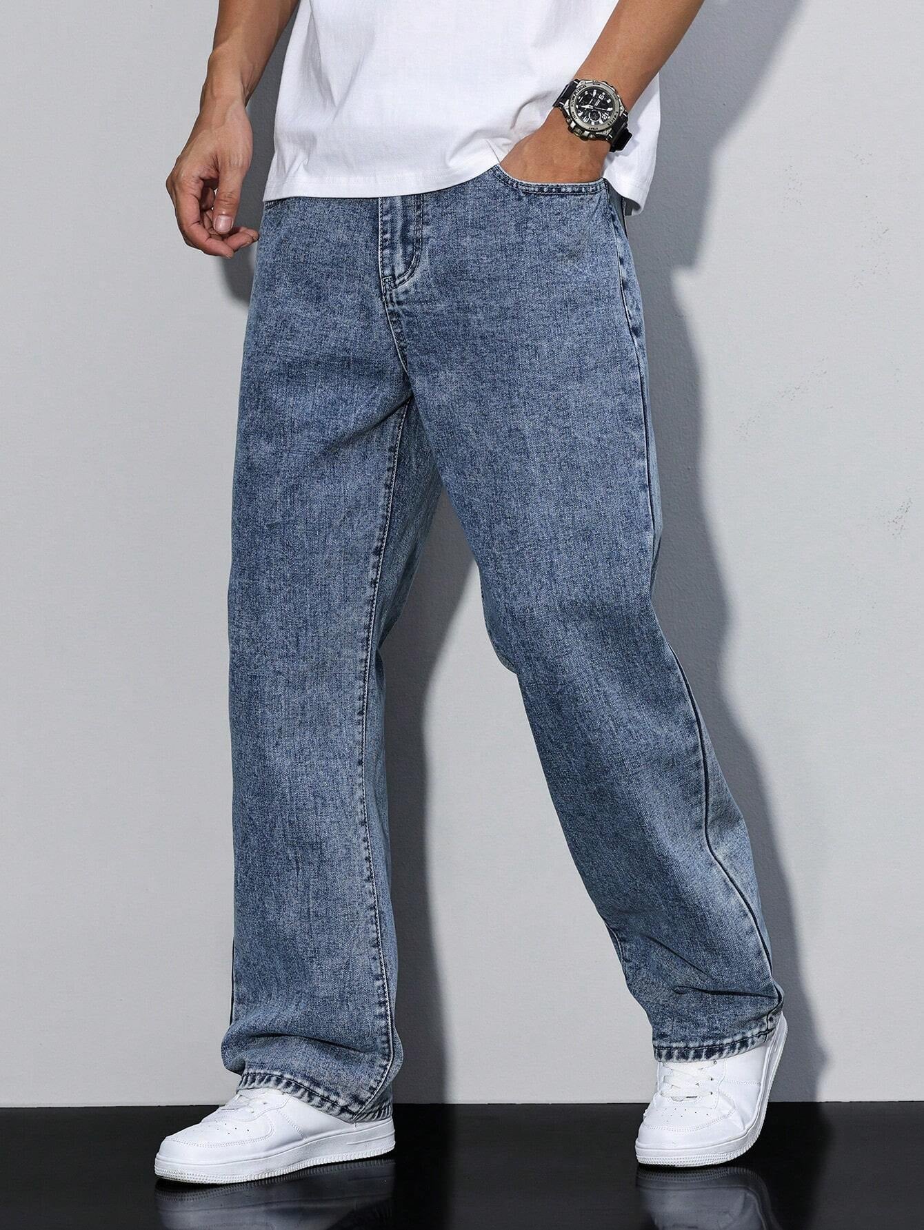 Manfinity Hypemode Men\ Solid Straight Leg Jeans