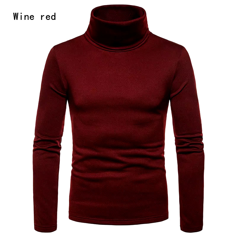 Autumn Winter Mens Turtleneck Sweaters Casual Thermal Long Sleeve Slim Fit Pullovers Stretch Basic Tops Sweatshirt Jumper Tshirt