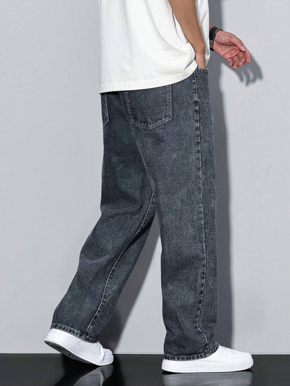 Manfinity Hypemode Men\ Solid Straight Leg Jeans