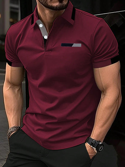 Manfinity Homme Men'S Color Block Polo Shirt