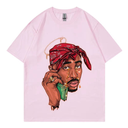 Tupac New Vintage T-Shirt Hip Hop Pop Music Singer 100% Cotton Men T Shirt New Tee Tshirt Womens Tops 90S Rap Unisex Streetwear