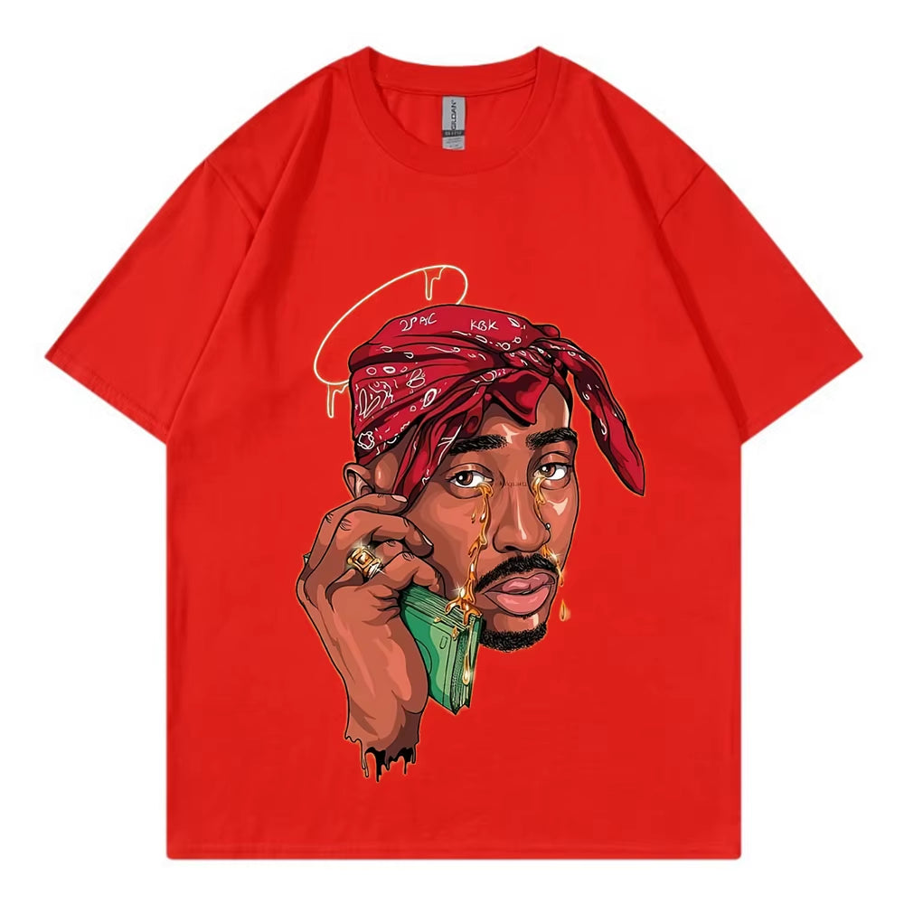 Tupac New Vintage T-Shirt Hip Hop Pop Music Singer 100% Cotton Men T Shirt New Tee Tshirt Womens Tops 90S Rap Unisex Streetwear