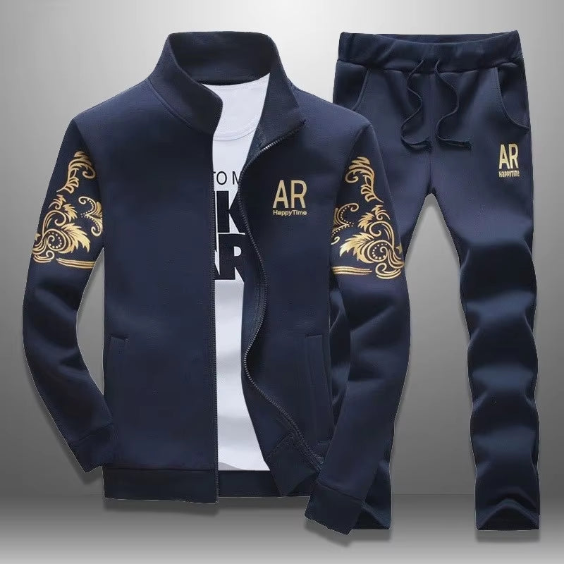 Tracksuits Men Sporting Gyms Set Casual Outfit Hoodies + Pants 2Pcs Men'S Clothing Bodybuilding Male Zipper Sweat Suit