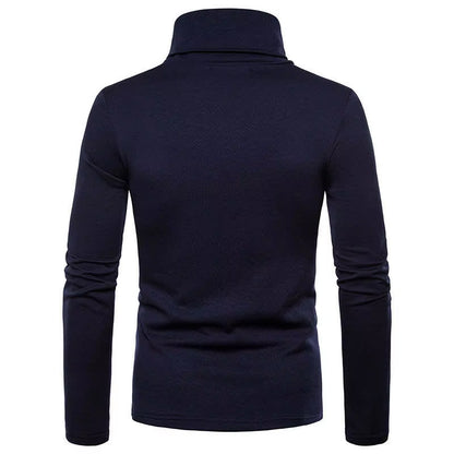 Autumn Winter Mens Turtleneck Sweaters Casual Thermal Long Sleeve Slim Fit Pullovers Stretch Basic Tops Sweatshirt Jumper Tshirt