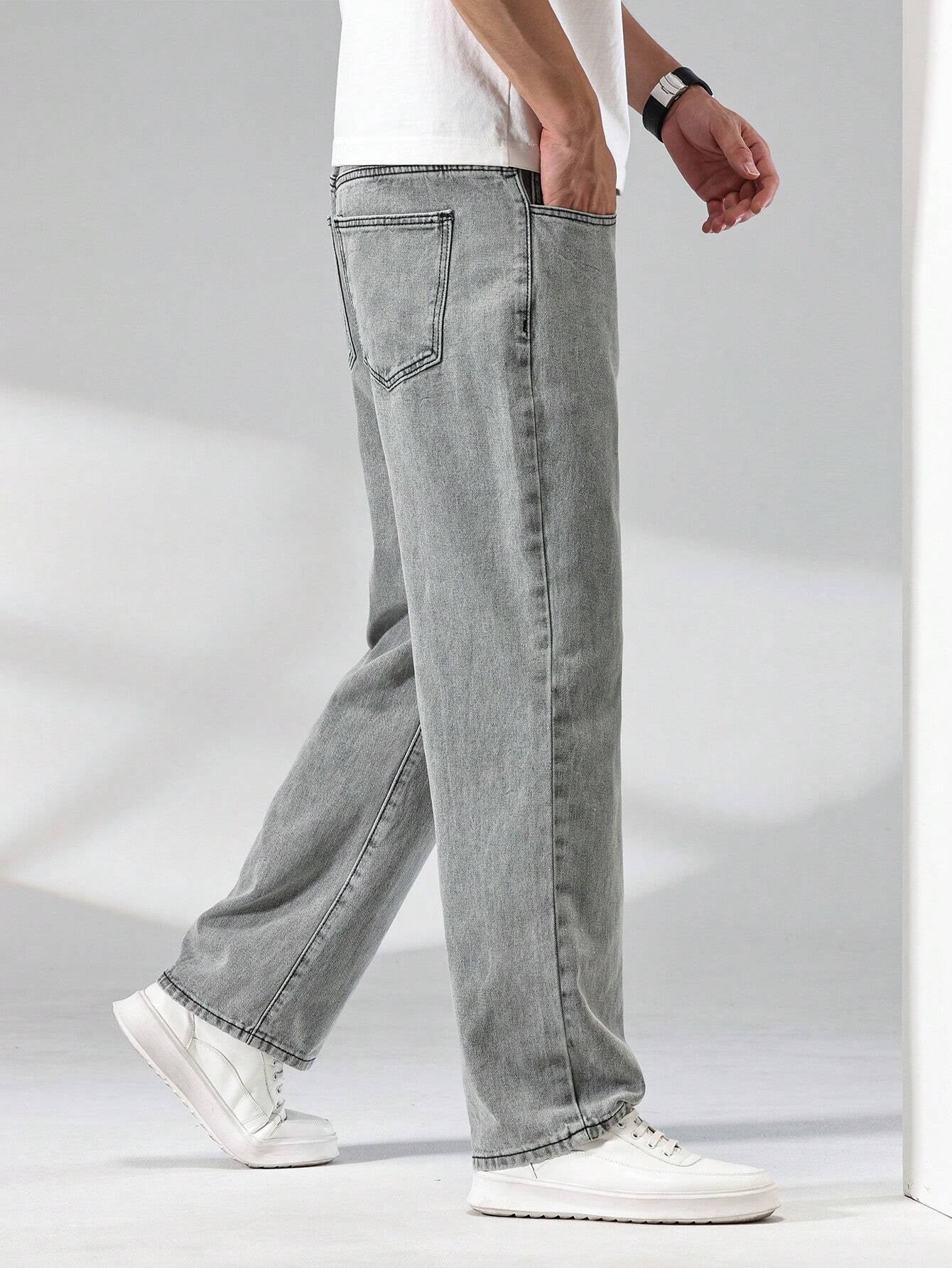 Manfinity Hypemode Men\ Solid Straight Leg Jeans