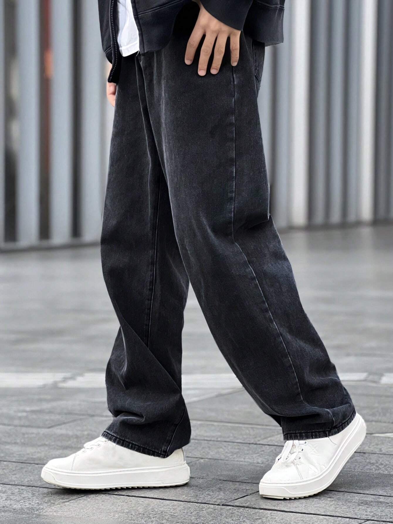 Manfinity Hypemode Men\ Solid Straight Leg Jeans